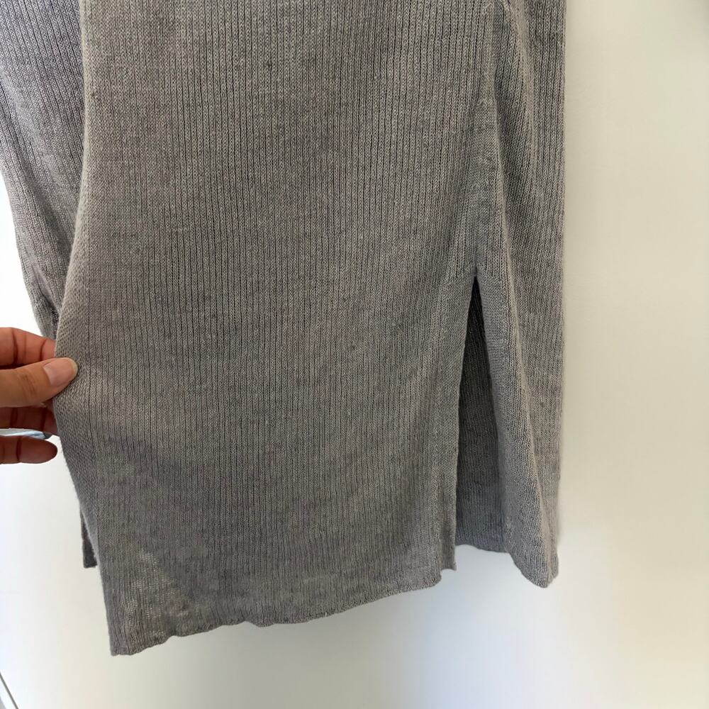 Eileen Fisher Italian Yarn Ribbed Duster Cardigan Gray Size XS Minimalist - Picture 5 of 8